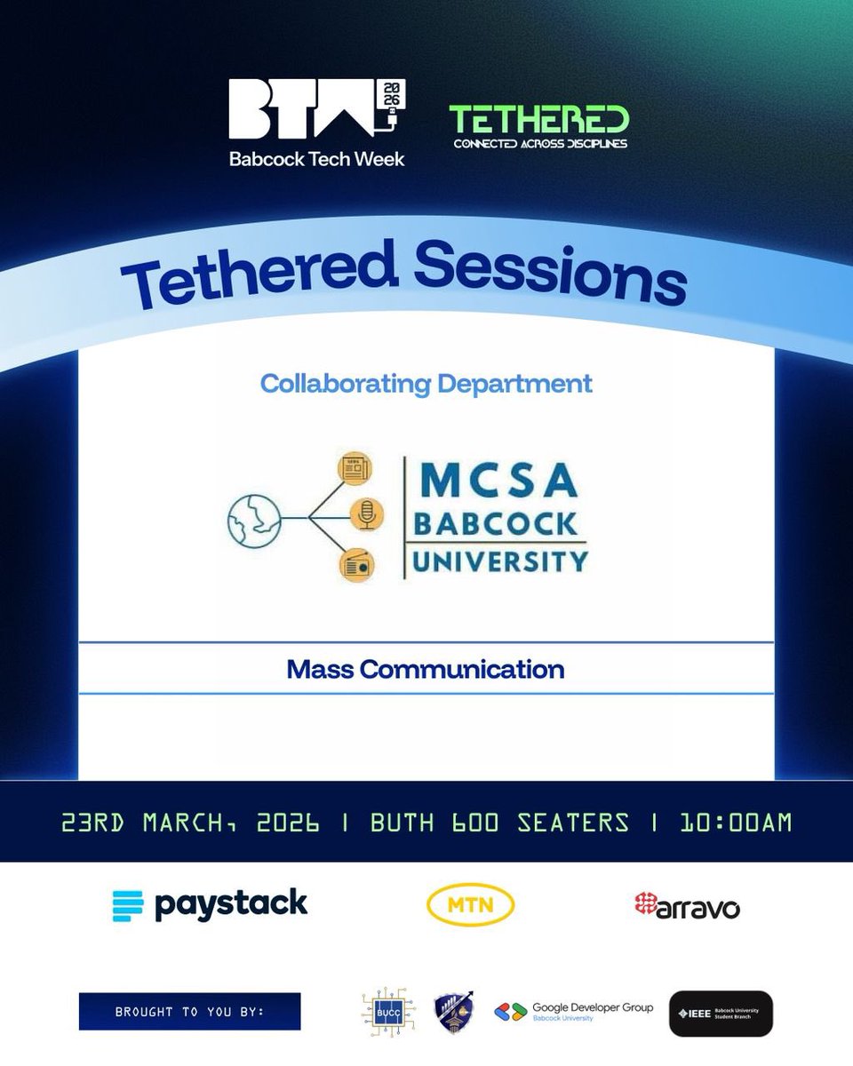 babcocktechweek's tweet photo. We’re thrilled to have Mass Communication Student Association on board as a collaborating department for today's tethered sessions. ✨

Looking forward to an impactful experience together! https://t.co/2SQBE8OA8S