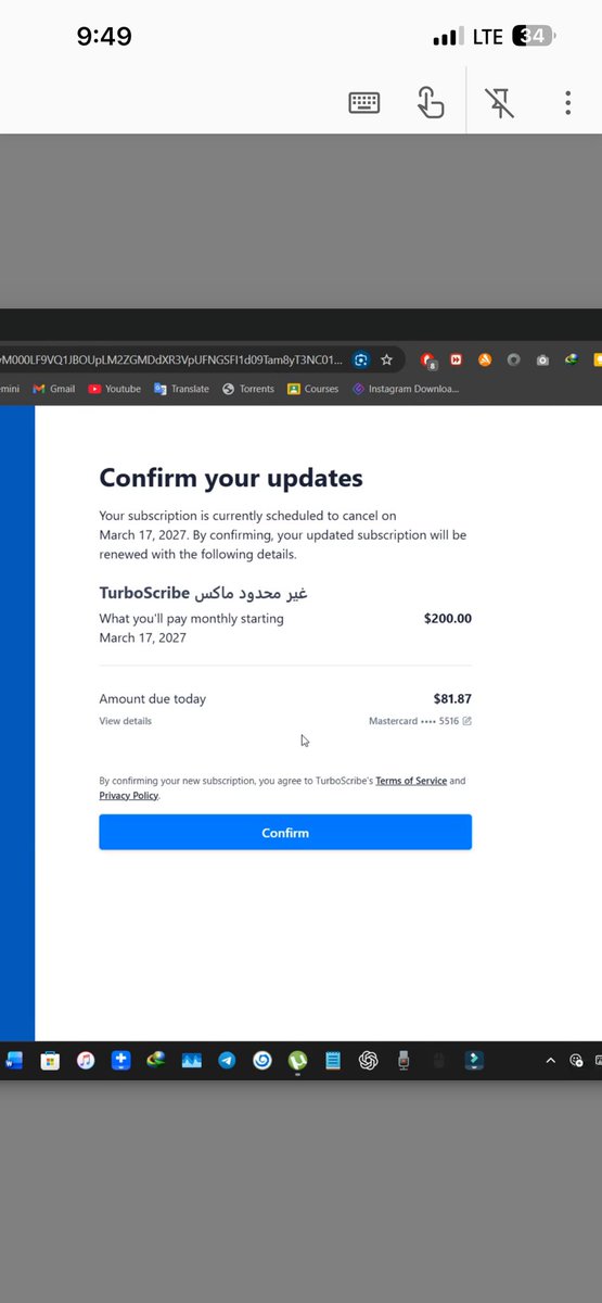Tokyoocat's tweet photo. Beware of @TurboScribe! 🚨 I paid $120 for an 'Unlimited' plan, but once I started using it, they blocked my account and demanded an extra $80 for a 'Max' upgrade. This is classic bait-and-switch fraud. 🛑 https://t.co/SVlYSGgtRY
