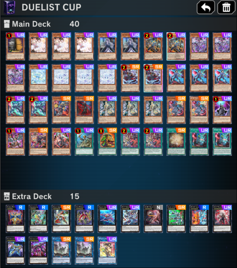 résultat de la duelist cup, j'ai fait moins bien que la précédente ou j'avais jouer que draco tail. 

voici la decklist finale que j'ai faite. J'ai cut la piege et la magie rapide K9 pour des raison EVIDENTE de brick. 

Master duel me les mettait toujours en mains de dépars, je