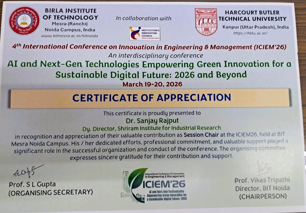 Shriram Institute for Industrial Research tweet media