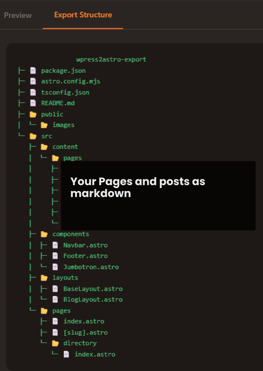 petitpois28's tweet image. What do you get when you move from WordPress to Astro?
Speed, better DX, and zero bloat. WPress2Astro automates the heavy lifting by generating a full Astro starter project.
Give your site a new life: wpress2astro.petipois.com 
#astrojs #wordpress #jamstack #buildinpublic