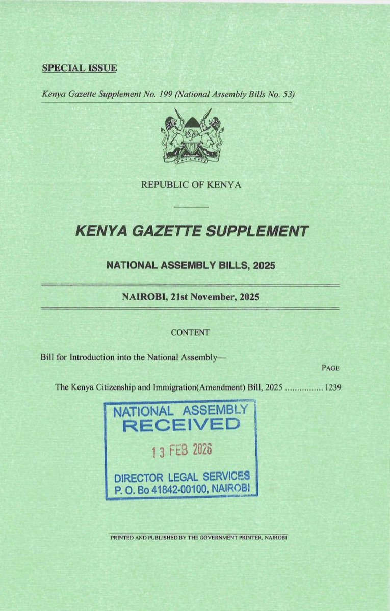 NamatiKenya's tweet photo. A summary of the Kenya Citizenship &amp; Immigration (Amendment) Bill, 2025.

The bill seeks to establish procedures to make it easier to register &amp; integrate stateless people in Kenya.

The bill aims to remove the time limit within wich stateless persons can apply for citizenship.🧵 https://t.co/Z3G7DrcpLj