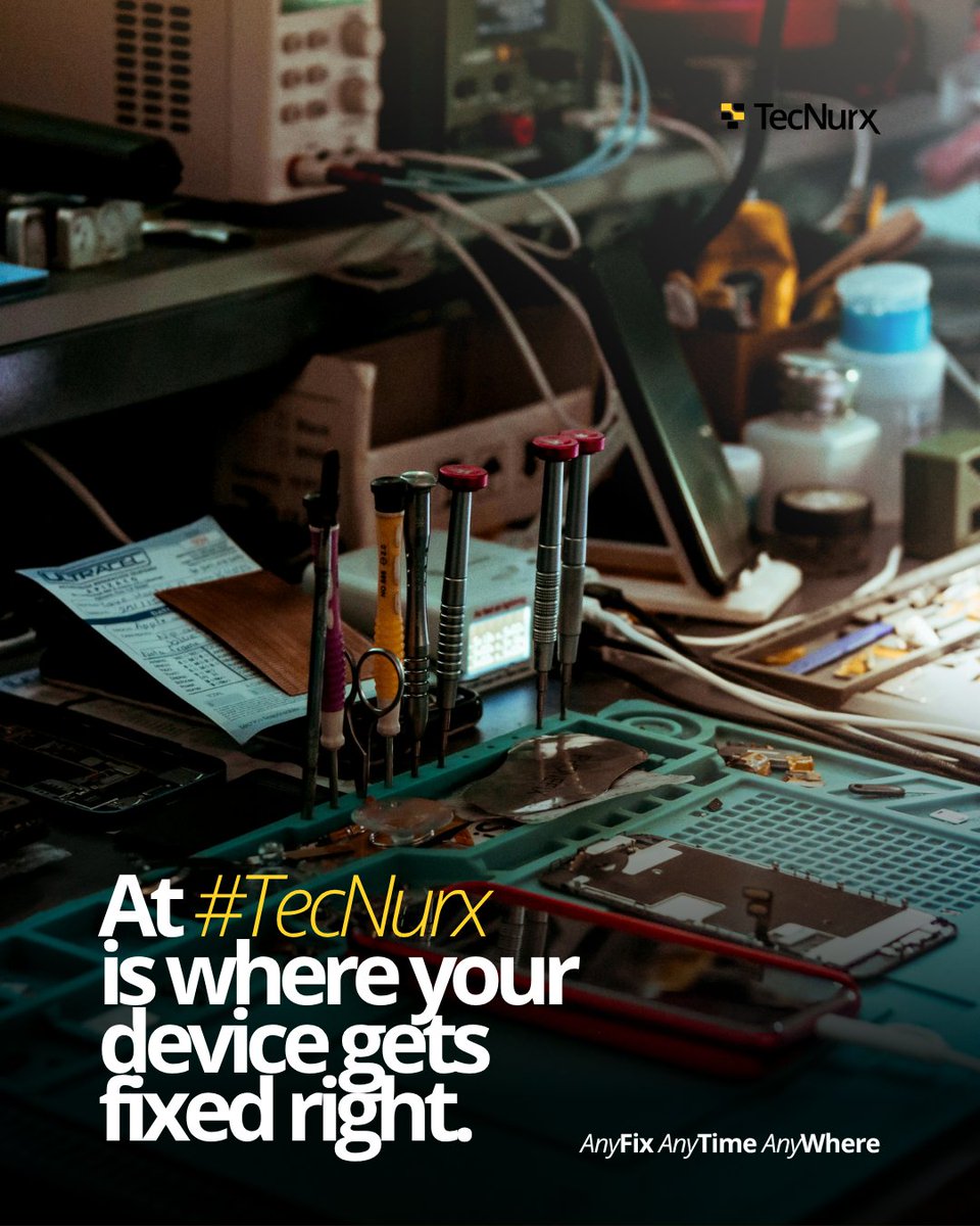 TecNurx's tweet photo. We take the time to fix it right, so you don’t have to deal with the same problem again.

AnyFix. AnyTime. AnyWhere.

#TecNurx #AnyFixAnyTimeAnyWhere #DeviceCare https://t.co/6EOkYgDSVC