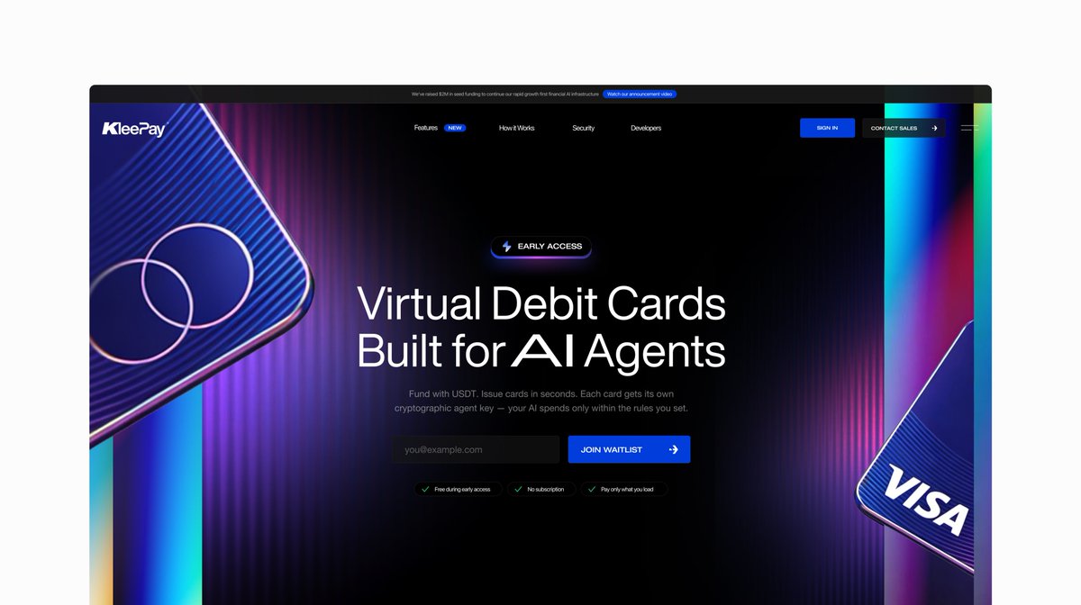 xcyynical's tweet photo. Kleepay AI  — Financial Systems for AI Agents. https://t.co/vWv6bAYkxz
