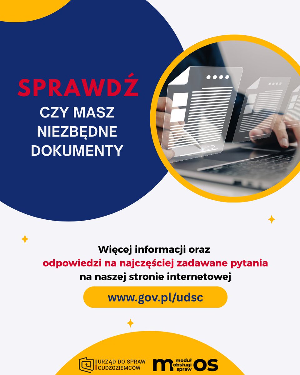 UdSC_gov_pl's tweet photo. 📑Już teraz sprawdź czy masz wszystkie dokumenty niezbędne do złożenia wniosku o udzielenie zezwolenia na pobyt przez nowy portal MOS!

Do elektronicznego wniosku będziesz musiał załączyć:
✅aktualną fotografię w formacie cyfrowym – fotografia musi spełniać określone wymogi, więcej informacji: https://t.co/CSkFIQgMYg
✅odwzorowanie cyfrowe (skan albo zdjęcie w dobrej jakości) wszystkich stron ważnego dokumentu podróży;
✅potwierdzenie dokonania płatności (odwzorowanie cyfrowe albo elektroniczne potwierdzenie przelewu): opłaty za wydanie karty pobytu (100 zł) oraz opłaty skarbowej w za udzielenie zezwolenia na pobyt (od 340 zł do 640 zł, w zależności od rodzaju zezwolenia).
Maksymalna wielkość fotografii to 2,5 MB, a innych załączników – 10 MB. Do systemu można będzie dodać załączniki o łącznej wielkości do 50 MB.