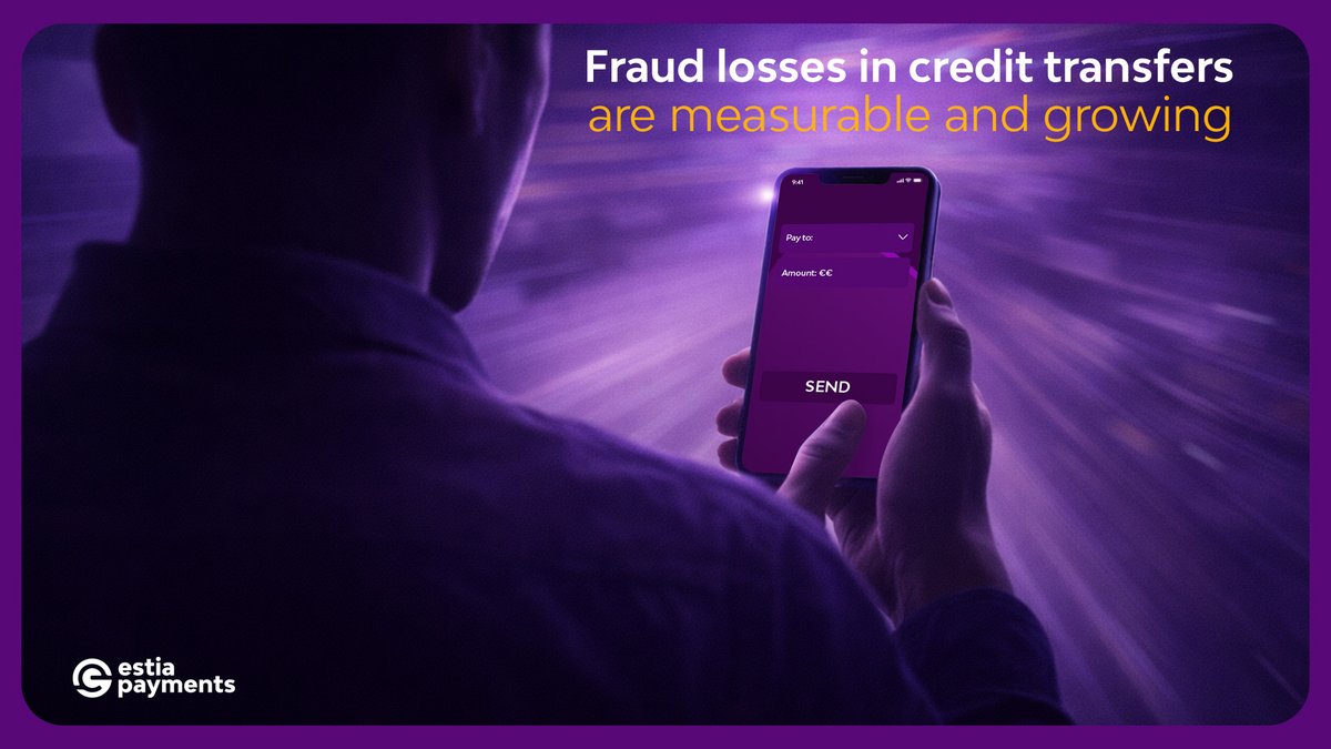 EstiaPayments's tweet photo. Fraud losses in credit transfers are measurable and growing

They don’t need hacking
They need pressure and a “send now” moment.

The European Banking Authority (EBA) and the European Central Bank (ECB) joint report shows that in 2024, overall losses for credit transfers were €2.2B, up 16% YoY.

That’s why the next upgrades in payments won’t be flashy.
They’ll be guardrails that prevent regret before money moves.

If you could standardize one control everywhere, would you pick payee verification or stronger real time monitoring?

https://t.co/xwsfiS4DK8