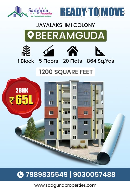 swamyreddyjavid's tweet image. Looking for a ready-to-move home in a prime location? Your search ends here! Price: Starting at just ₹65 Lakhs 

📍 Location: Jayalakshmi Colony, Beeramguda

📞 Call Now: 7989835549 | 9030057488

#SadgunaProperties #ReadyToMoveHomes #2BHKFlats #BeeramgudaHomes #Hyderabad