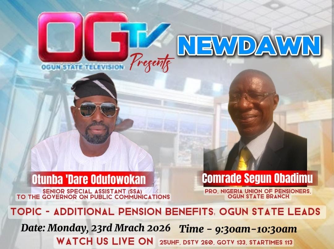 Join Us Tomorrow On OGTV 

As We Talk More About Dapo Abiodun's ' *Better Life For Ogun Retirees* '