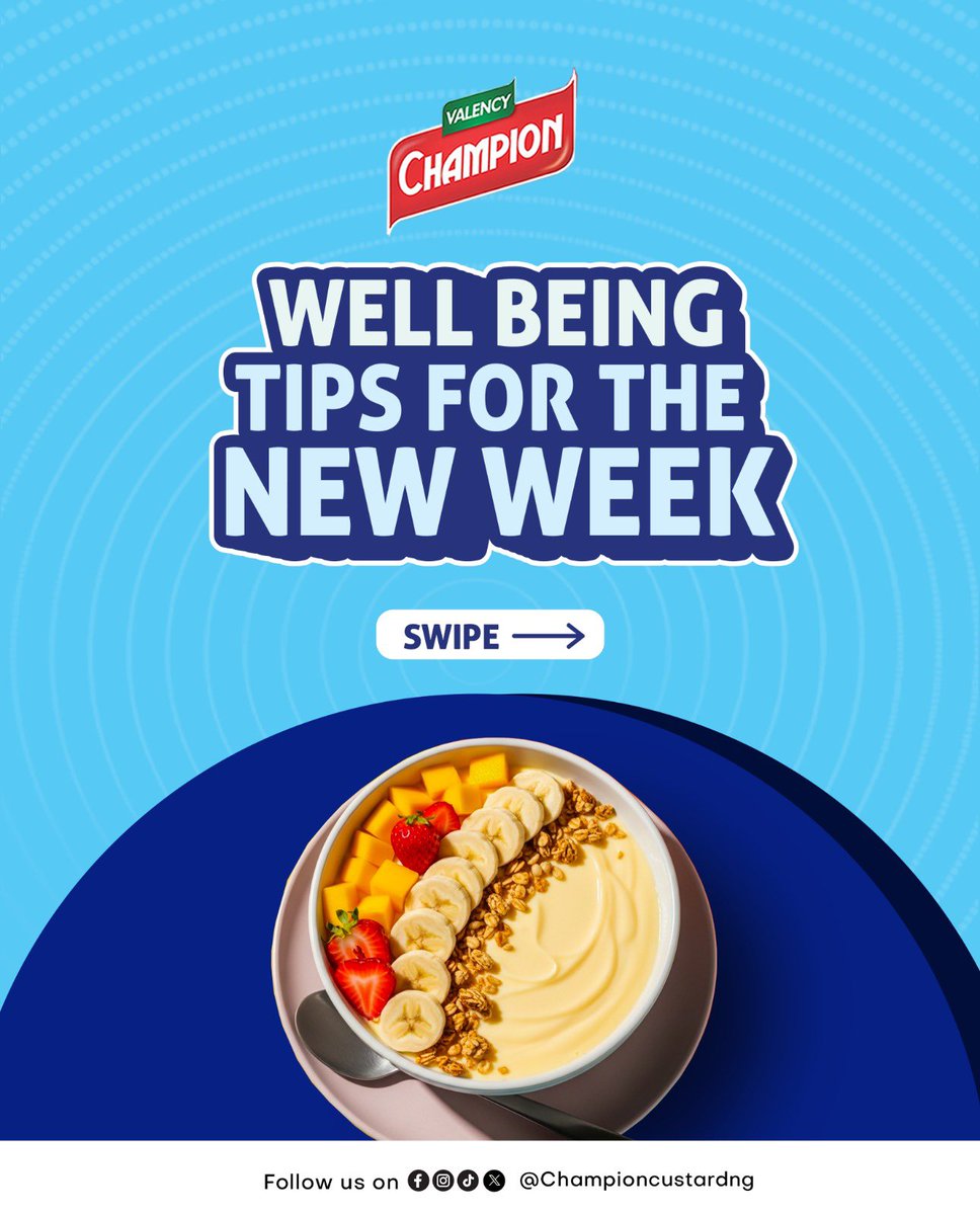 ChampionCustard's tweet photo. Start your week the right way — light, nourishing, and full of goodness 💙✨
Small healthy choices today = big wins all week.

#NewWeekWellness #HealthyLiving #StartStrong #WellBeingTips #EatGoodFeelGood https://t.co/tZTMvL1Vje