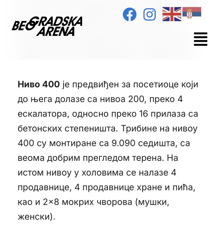 Ono kad si toliko napaljeni Ćaci iz <a href="/sns_srbija/">СНС СРБИЈА</a> da se hvališ videom gde se jasno vidi da je skoro ceo nivo 400 u BG Areni prazan.

A koliko je to mesta bilo prazno? Odgovor daje sam sajt BG Arene. 

U prevodu, podelite 18.000 sa dva. A u <a href="/policijasrbije/">Policija Srbije</a> nevera. Dal’ će sad njih