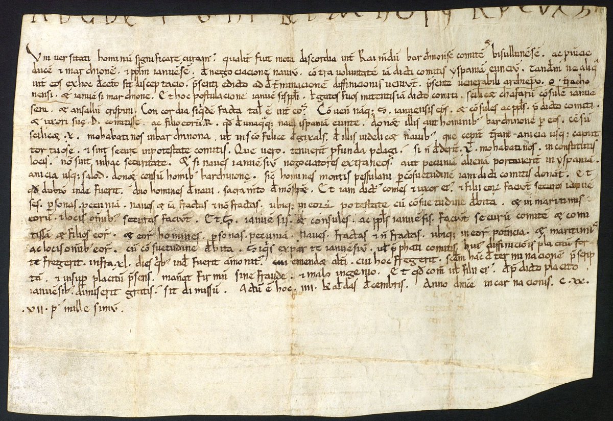 🆕Nuevo Documento para la Historia de Europa del Archivo de la Corona de Aragón (#ACA) de <a href="/culturagob/">Ministerio de Cultura</a>👇

🤝Un tratado con Génova del año 1127, una rara muestra de las relaciones exteriores de los estados mediterráneos en la Alta Edad Media📜

#PARES🔗pares.mcu.es/ParesBusquedas…