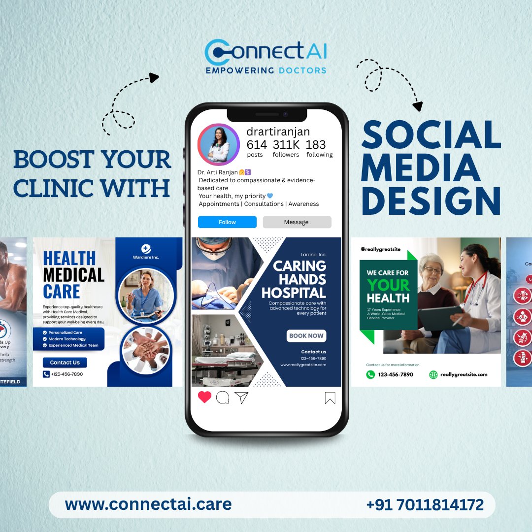 ConnectAI2023's tweet image. Your expertise deserves to be seen. 🩺✨ ConnectAI helps doctors build a powerful online presence with professional social media designs tailored for healthcare. More visibility = more patients = more impact.
#ConnectAI #EmpoweringDoctors #DoctorsOfInstagram #ClinicMarketing