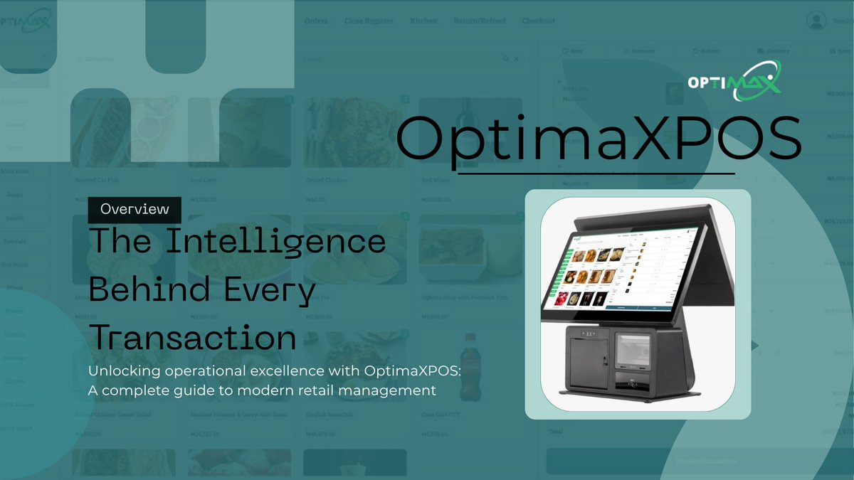 optimaxsuites's tweet photo. A complete look at OptimaXPOS: seamless onboarding, intelligent catalogue management, advanced inventory tracking, and enterprise-grade data security. All powered by real-time synchronisation between the POS register and management dashboard. https://t.co/hZ8HFazLHR