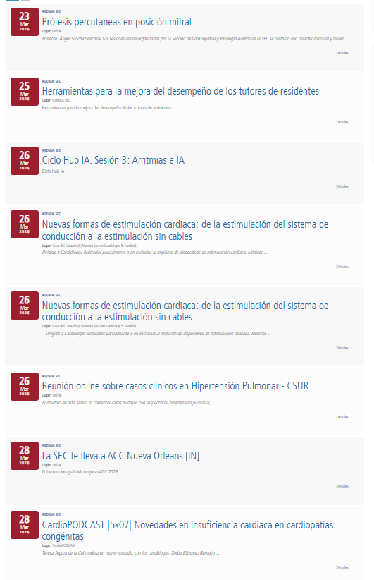 secardiologia's tweet photo. 🗓️Semana repleta de actividades en #AgendaSEC
🔷Sesiones online de la Sección de Valvulopatías y Patología Aórtica
🔷Nuevas formaciones en #CampusSEC
🔷Análisis de las nuevas formas de estimulación cardiaca en #CursosCasaCorazón
🔷Nueva entrega de #SEChubIA sobre arritmias
🔷Reunión online sobre casos clínicos en Hipertensión Pulmonar
🔷Lo más relevante de ACC26 Nueva Orleans en #LaSECtelleva
🔷 #CardioPODCAST sobre IC en cardiopatías congénitas
https://t.co/xmIKVWlHED
@JovenesSec @ritmo_SEC @valvulopatiaSEC @anguita_m @ConsueloFA1 @cleaglez21 @GloriaHerediaC @almucastro01 @Conxalonso