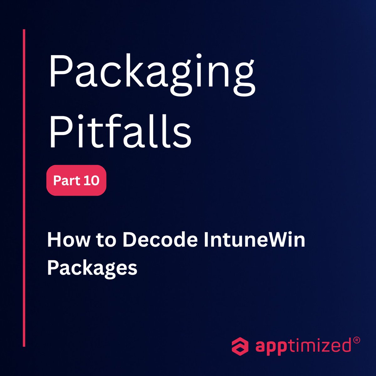Apptimized's tweet photo. Creating .intunewin packages for Intune seems simple—until it breaks. Then it’s a black box: no visibility, no clarity, just guesswork.

Stop rebuilding. Decode it instead.

See what’s really inside 👉https://t.co/lXrgkIFHno

#ApplicationPackaging #MicrosoftIntune #PackagingPitfalls