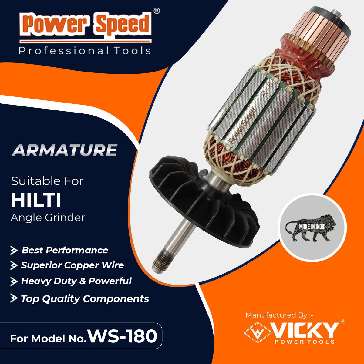 powerspeedtools's tweet image. PowerSpeed Armature For HILTI, WS-180 Angle Grinder

Manufactured by Vicky Power Tools
Made In India 🇮🇳

#anglegrinder #hilti #anglegrindermachine #hiltitools #armature #constructiontools #engineering #hiltipowertool #metalwork