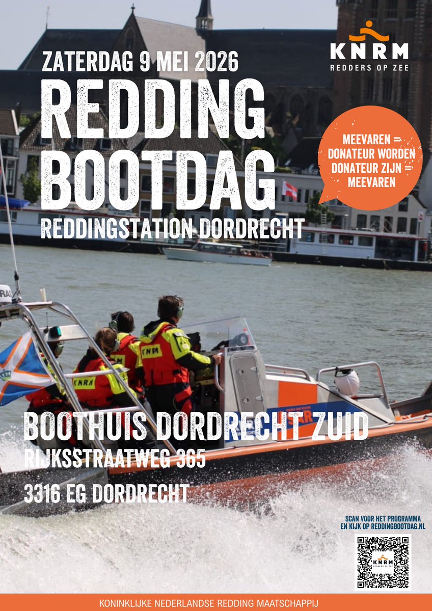 Zien we jou op 9 mei tussen 10.00 en 16.00 uur? 🛟
Kom kijken, beleven en ontdekken tijdens Reddingbootdag!