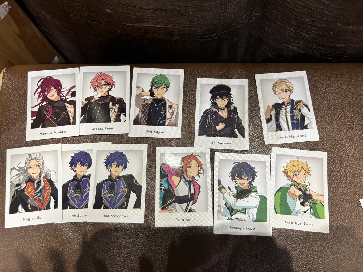 pyonxx179's tweet photo. あんスタ ぱしゃっつ 交換

求￤10周年 ぱしゃっつ レオ 翠 ＞ エス ユメ

譲￤特典 ☆望見 ☆舞珠 ☆ジュイス ☆零 ☆薫 嵐 ☆凪砂 ジュン2 ひなた つむぎ 宙 真2 北斗 マヨイ 藍良 光 颯馬 
10周年 忍 颯馬 敬人 ライカ2 なずな アドニス 真緒 マヨイ  ☆一彩 司 ☆泉 宙 ニキ こはく HiMERU → https://t.co/0uWBZ6knmL