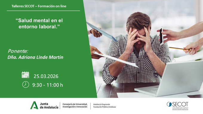 aemprende's tweet photo. Es mañana...
👉Taller #SECOT @Secot_
🧠Salud mental en el entorno laboral.
🗓️25 marzo 🕤9:30 h.
〽️Hablaremos de estrés, burnout y prevención.
🔰 Claves prácticas y herramientas con base científica para liderar con claridad y cuidar tu negocio.
✅https://t.co/y7DGtHaSMM https://t.co/czWLI5cDs6