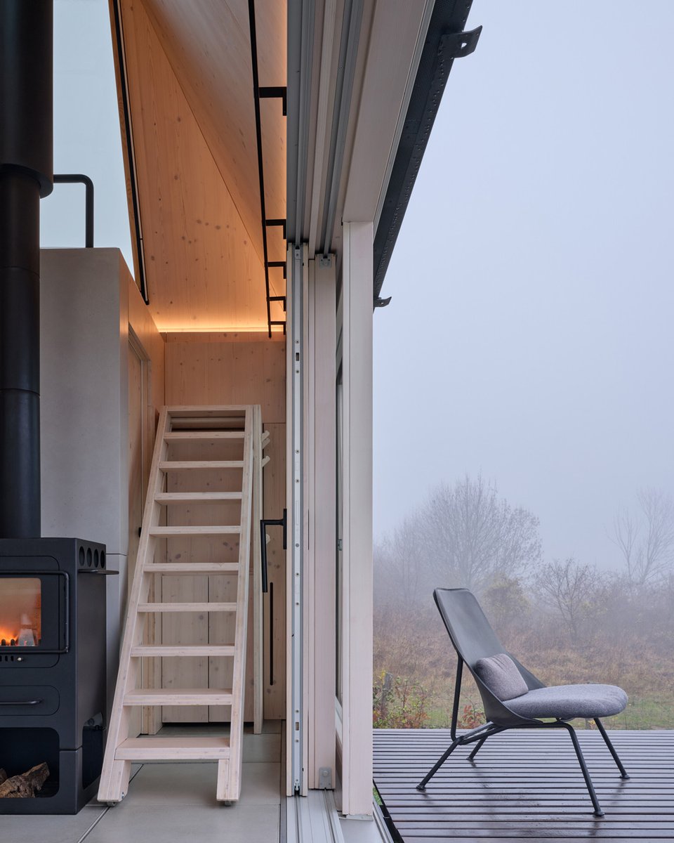 designboom's tweet image. ark-shelter &amp;amp; archekta craft #offgrid #cabin with a fold-down facade in devín, #slovakia designboom.com/architecture/a…