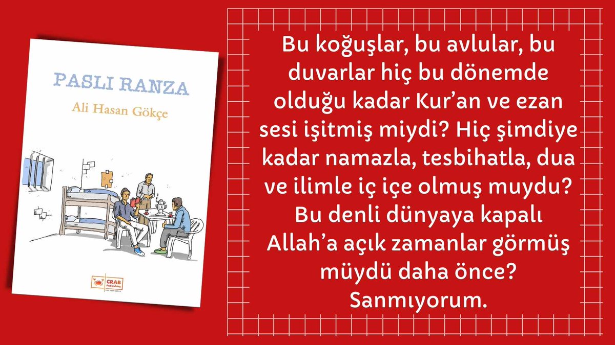 İYİ Kİ BURADAYIM
Ali Hasan Gökçe / <a href="/AliHasanGkc/">Ali Hasan Gökçe</a>

Burada zorluklar ve mahrumiyetler saymakla bitmez. Fakat her şeye rağmen Allah’ın izni ve verdiği sabır sayesinde ben “iyi ki buradayım” sözümün arkasındayım.

👇👇👇
crabpublishing.com/hatira/iyi-ki-…