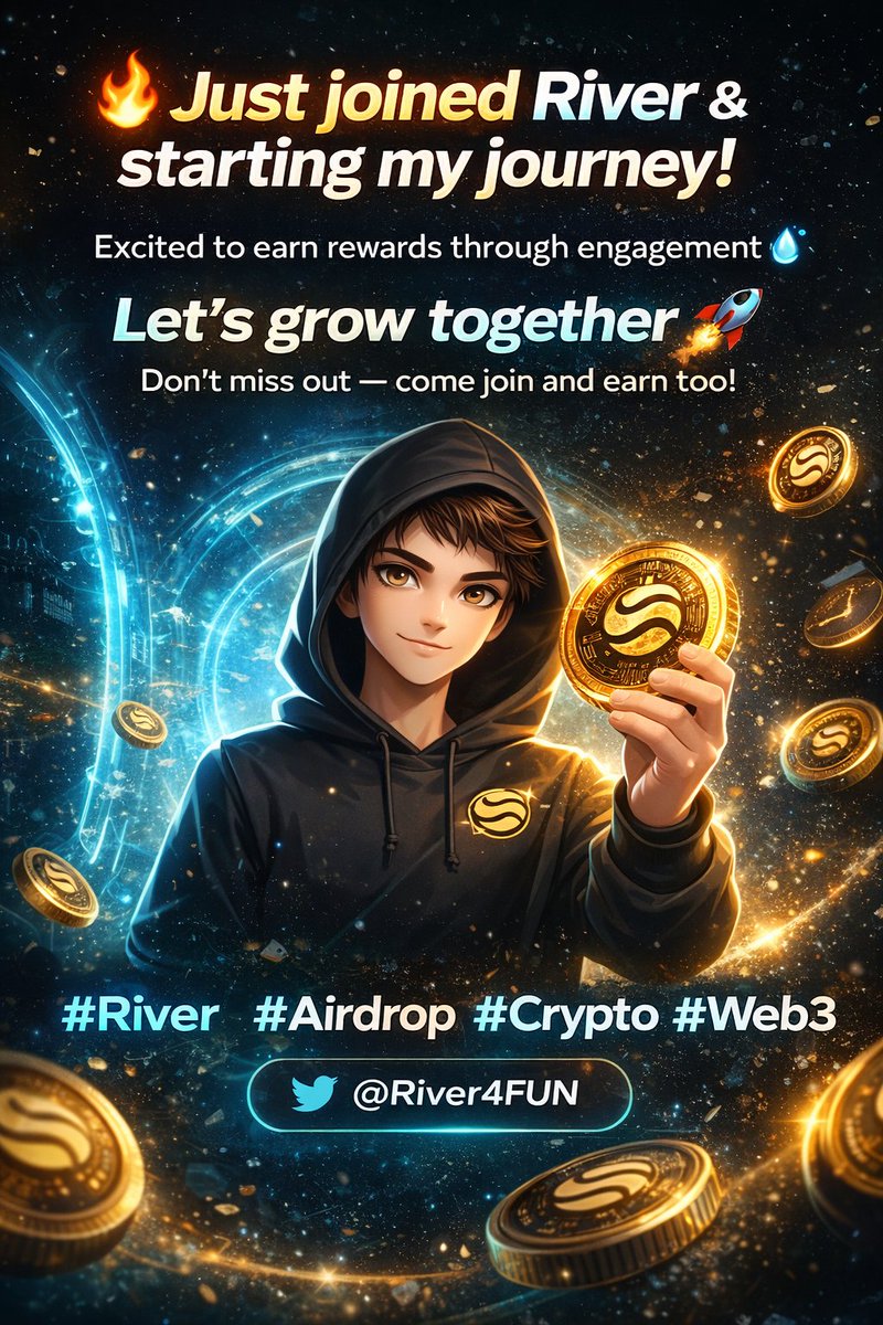 ProClawd's tweet photo. 🔥 Just joined River &amp; starting my journey!
Excited to earn rewards through engagement 💧
Let’s grow together 🚀
Don’t miss out — come join and earn too!
$RIVER
@RiverdotInc 
https://t.co/wIJhItL6VF
@River4FUN https://t.co/3a9vAGOwp9