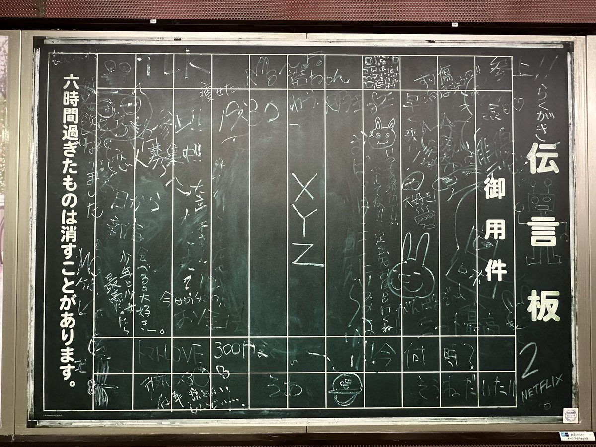 新宿駅にシティーハンター伝言板再登場、右下の「2」が続編匂わせ