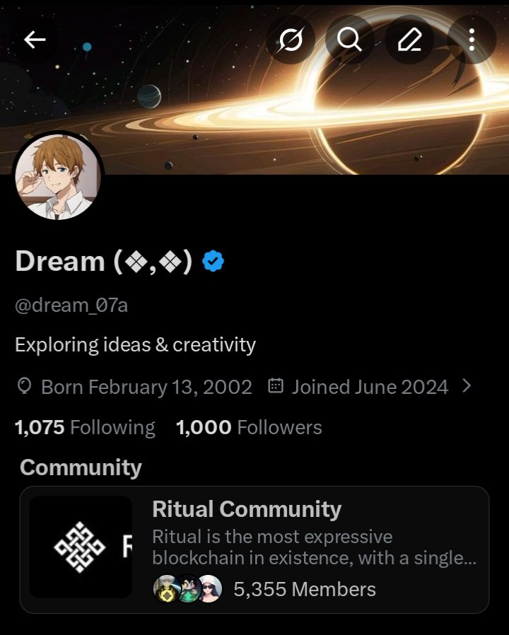 Just hit 1K followers while exploring the Ritual ecosystem 
Appreciate everyone who’s been part of this journey