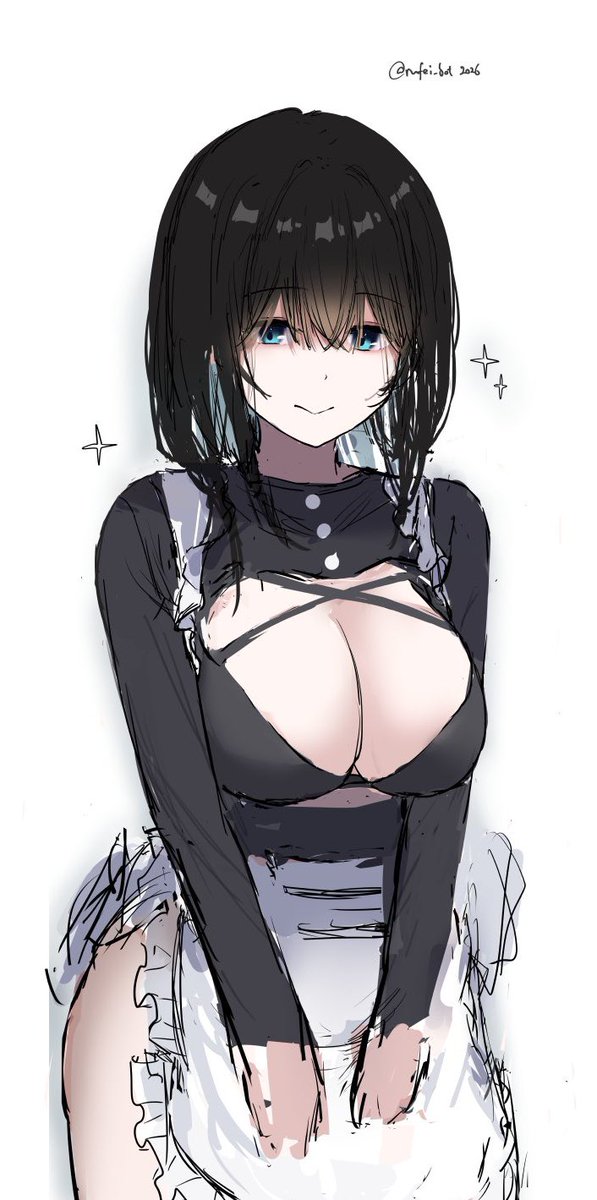 「メイド文香描いてる('ω`)」|贅沢文香のイラスト