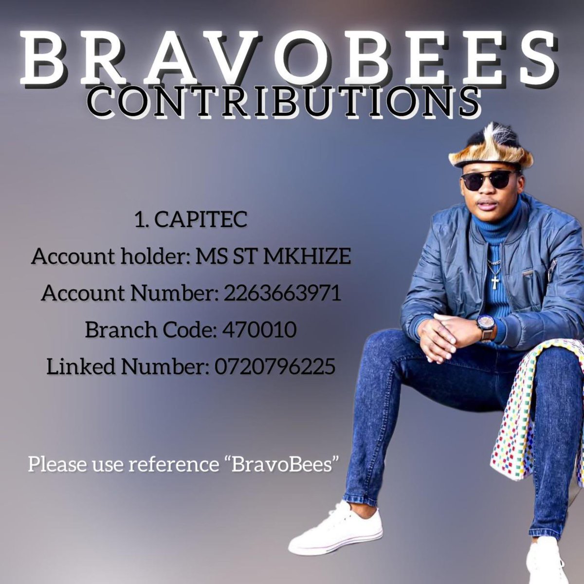 For donations this is the account we have been using for the past 71 days🐝🐝❤️🐝🐝❤️❤️🐝🐝❤️🐝🐝🐝❤️❤️let us show him some love.

#BBMzansi6 #BravoB