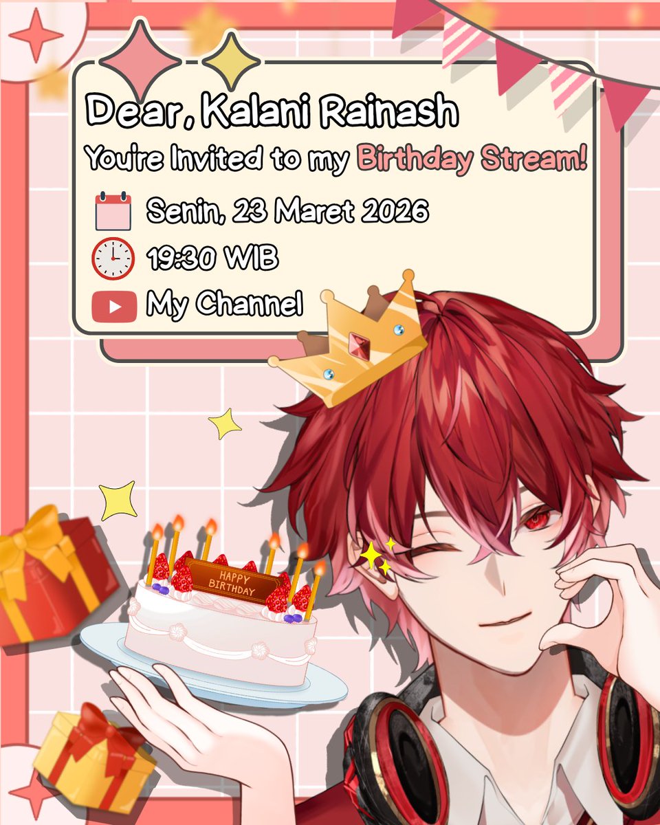 ADA YG BERULANG TAHUN HARI INI!! 😱😱😱

Cuss nonton bareng lani kesinii👇

📆 23.03.26
⏰ 19.30 WIB / 21.30 JST
🔗 channelnya <a href="/AtsumichiHaruna/">Atsumichi Haruna 🔋 ✨ 🍓 | Birthday March 23rd!</a> youtube.com/live/VSBayxFsu…

Lani tunggu! ✨