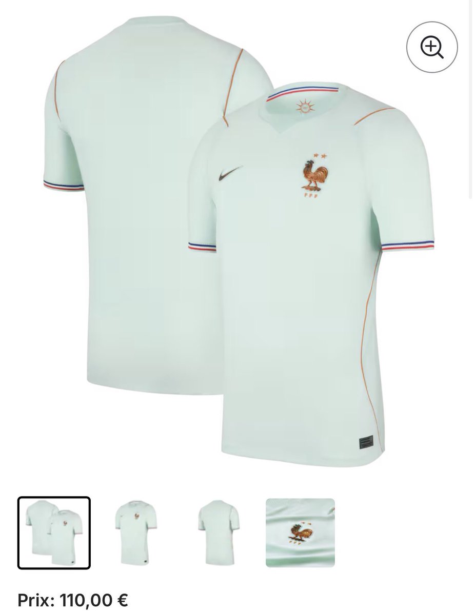 110 € le maillot simple … 
Il va falloir faire un crédit à la banque bientôt 😅
Après on se demande pourquoi on achète des répliques