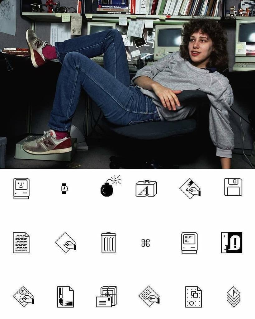 Susan Kare, famous graphic artist who designed many of the fonts, icons, and images for Apple, NeXT, Microsoft, and IBM. (1980s)