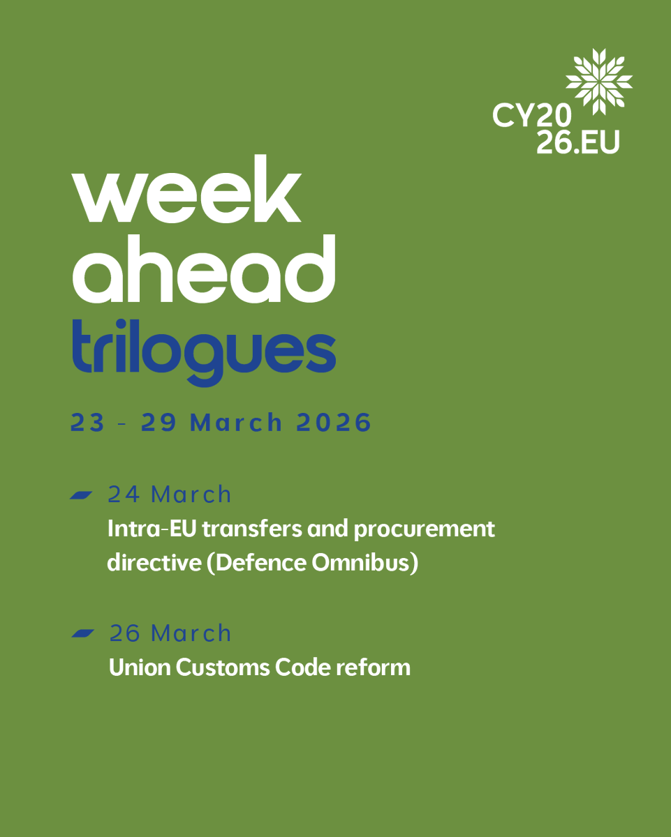 CyprusinEU's tweet photo. This week’s trilogue agenda 👇 https://t.co/5SQJEjZa9D