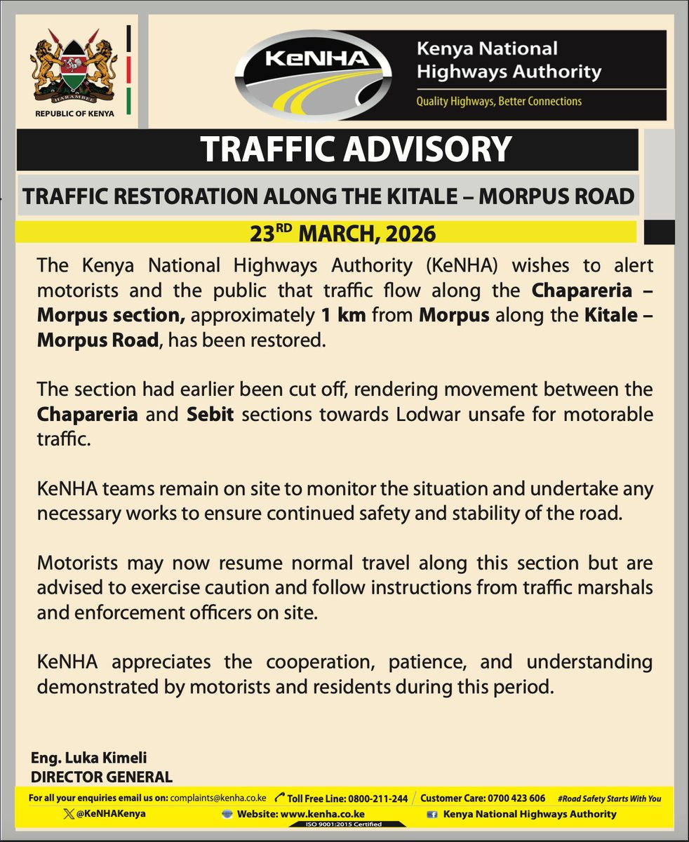 Kenya National Highways Authority (KeNHA) tweet media