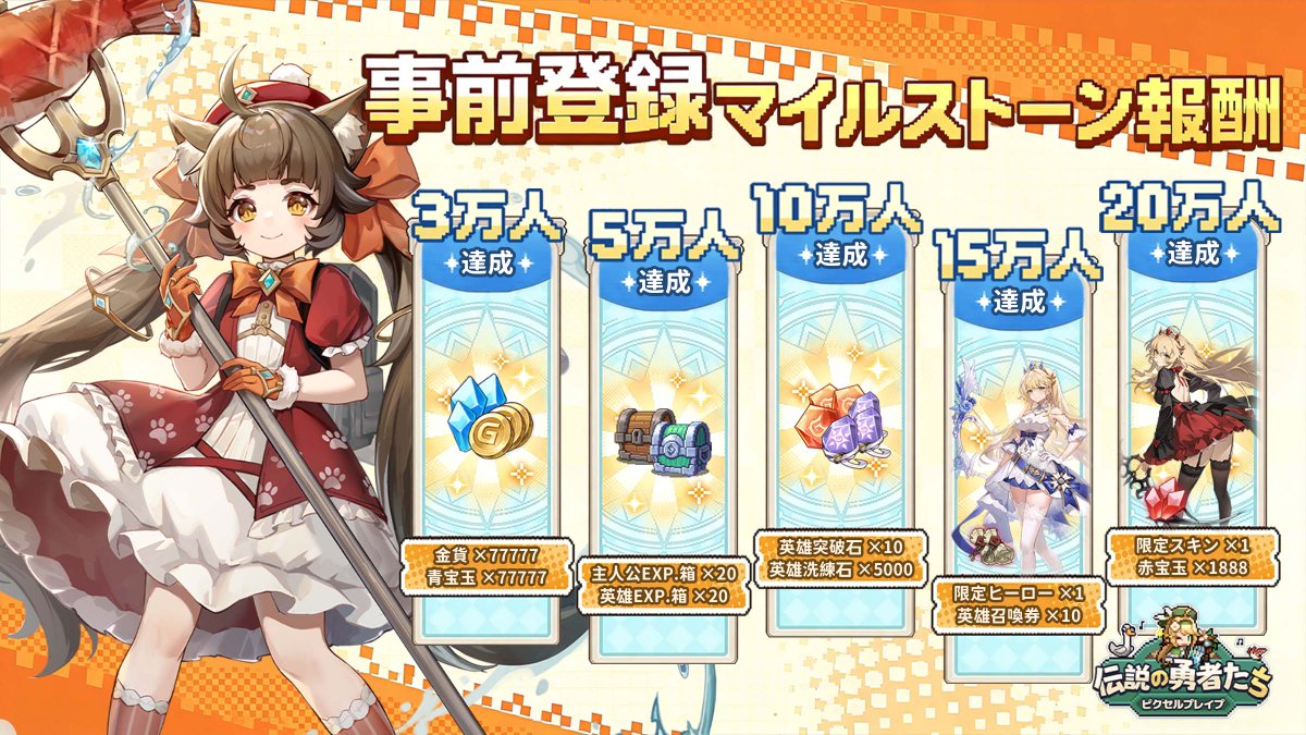 【公式】ピクセルブレイブ：伝説の勇者たち（事前登録受付中） tweet media