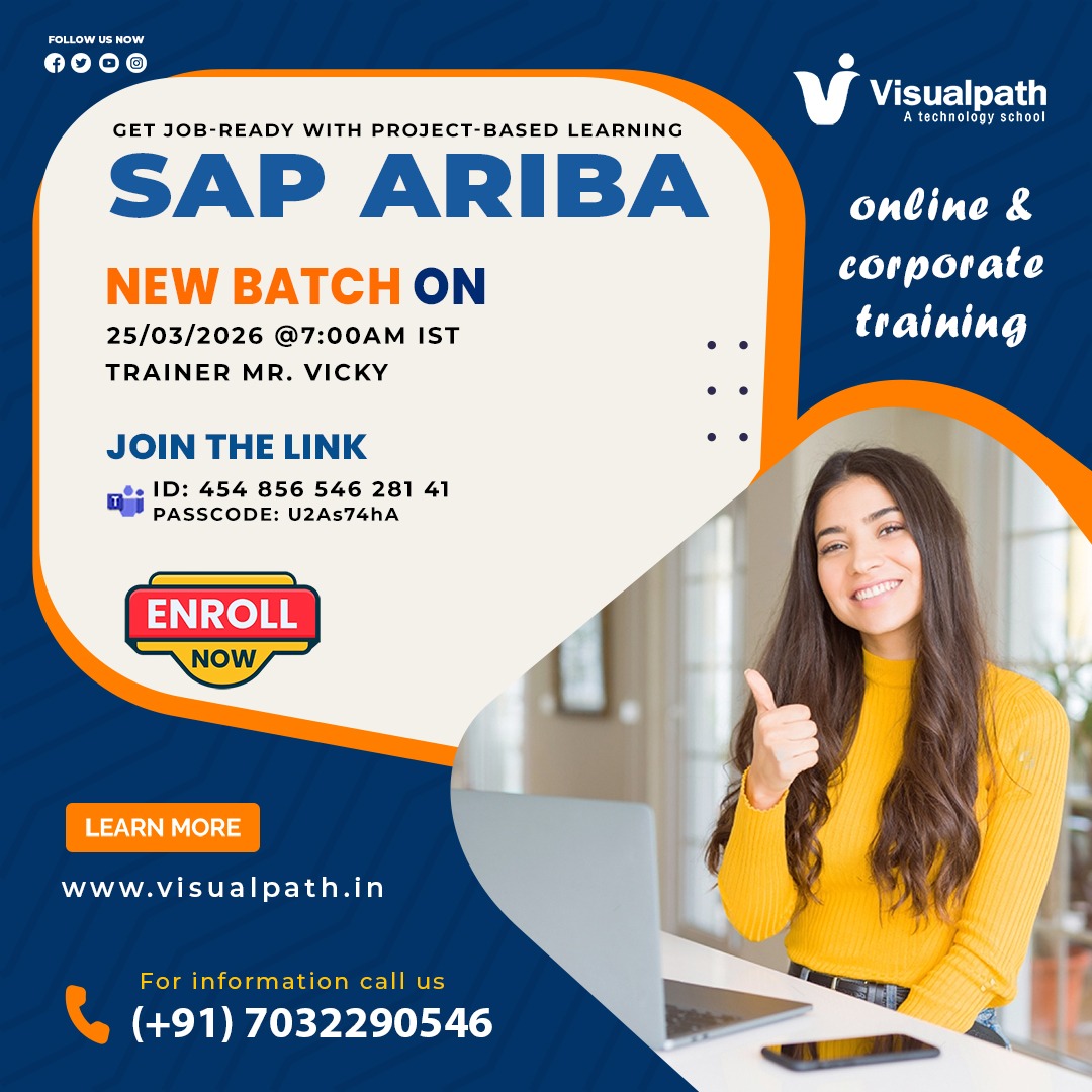 🚀 𝗡𝗲𝘄 𝗕𝗮𝘁𝗰𝗵 - 𝗦𝗔𝗣 𝗔𝗿𝗶𝗯𝗮 𝗢𝗻𝗹𝗶𝗻𝗲 𝗧𝗿𝗮𝗶𝗻𝗶𝗻𝗴
👨‍🏫 Trainer: Mr. Vicky
📅 Date: 25 March 2026 ⏰ Time: 7:00 AM IST
🔗 Join Now: bit.ly/3PpnRvr
🆔 Meeting ID: 454 856 546 281 41
🔐 Passcode: U2As74hA
📞+91 7032290546
🌐 visualpath.in/online-sap-ari…