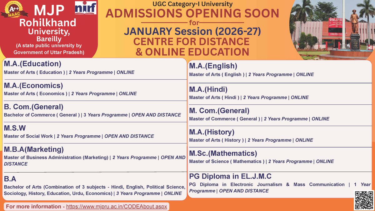 MJP Rohilkhand University, Bareilly Official tweet media