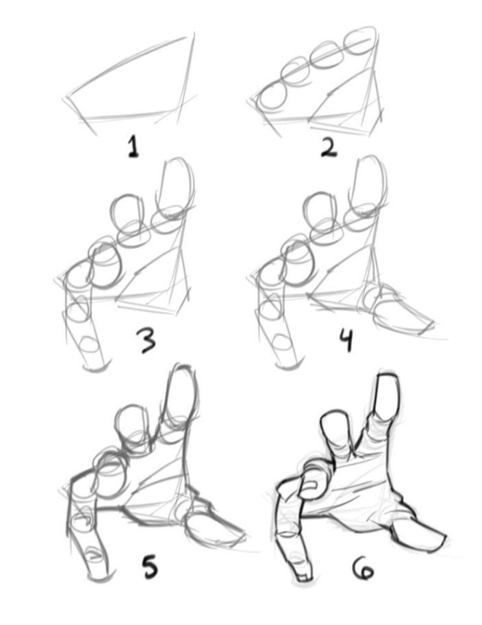 Draw Out Module Hand drawing an outstretched hand in just 6 parts