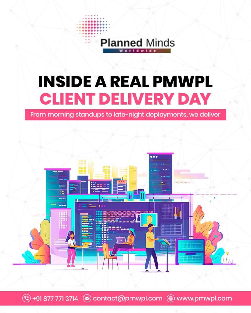 Plannedminds's tweet image. Built on discipline. Delivered with precision.

From morning strategy to live deployment, Planned Minds Worldwide turns ideas into real solutions—fast and consistently.

Meet the team that gets it done.

#TeamPMWPL #AgileDevelopment #SoftwareDelivery #ITServices
