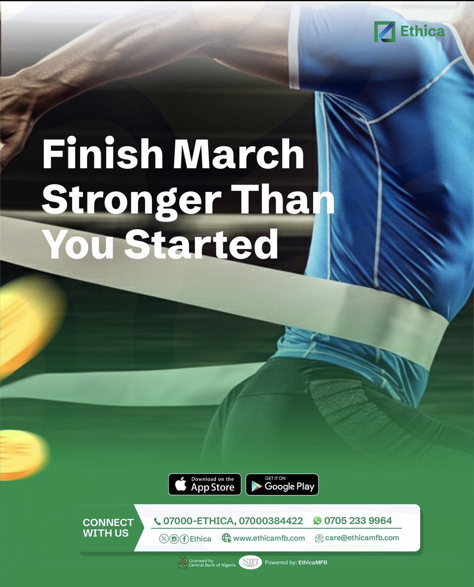 We are in the home stretch of the first quarter. Don’t let the momentum fade just
because the month is ending. Sprint through the tape and set the tone for April.

#ethicamonday #mondaymotivation