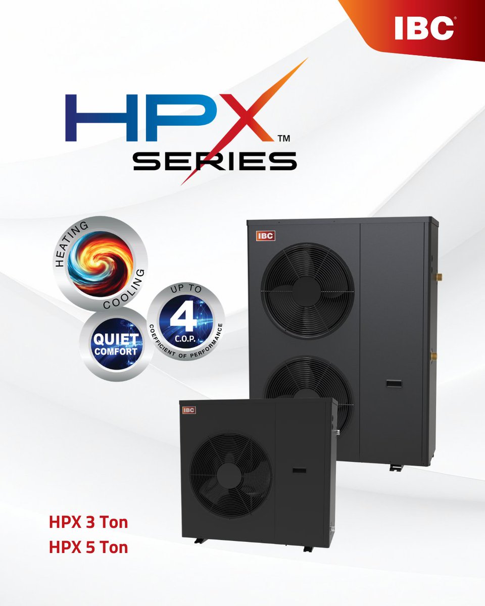 The IBC HPX Air-to-Water Heat Pump delivers efficient heating and cooling with advanced inverter technology, quiet operation, and seamless integration into hydronic systems.

ibcboiler.com/consumer/produ…

#AirToWater #ModernHVAC #IBCTechnologies