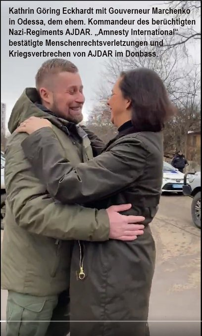 <a href="/GoeringEckardt/">Katrin Göring-Eckardt</a> Tja, wäre ja auch gelacht, wenn Sie über die scheinheilige Demo für Fernandez jemals den Endsieg in der Ukraine vergessen könnten.