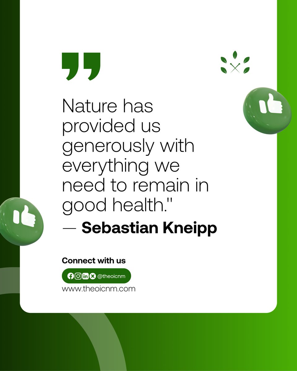 theoicnm's tweet photo. "Nature has provided us generously with everything we need to remain in good health." — Sebastian Kneipp

Unlock the potential of nature's pharmacy with a world-class education at OICNM.

Join our matriculation this Thursday at 11:30am
Register here: https://t.co/Kwmgg4Cp8l https://t.co/z0INJQ6bZJ