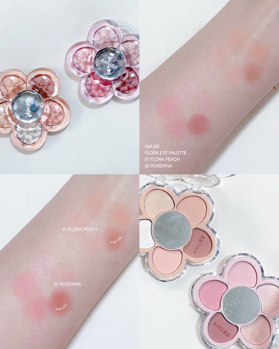 _nnlip's tweet image. ⁡春にぴったりのAMUSEのコスメたち！パケから可愛すぎるアイパレット。01、02どちらも淡い発色の絶妙なカラー、色味がどれも使いやすくてお気に入り。⁡ペンシルは不器用なわたしでも簡単に涙袋メイクできたのでおすすめ◎ とにかくきらっきら発色が綺麗.. どれもかわいすぎるコスメ🌸 #PR #amuse
