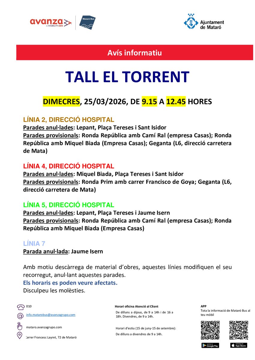 Transport urbà de Mataró | Mataró Bus tweet media