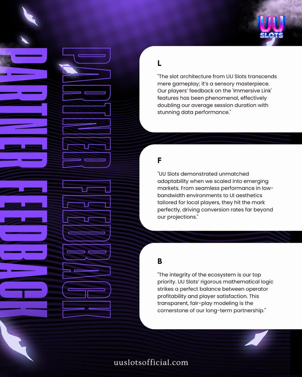 uuslots's tweet photo. 🏆 TRUSTED BY THE BEST. FORGED BY EXCELLENCE. ✅

🤝 Your success is our blueprint. Let’s scale together. 🚀

#UUSlots #PartnerFeedback #B2BSuccess #iGamingIndustry #BusinessGrowth #CasinoSoftware #MarketLeader https://t.co/vcqGTgp0iC