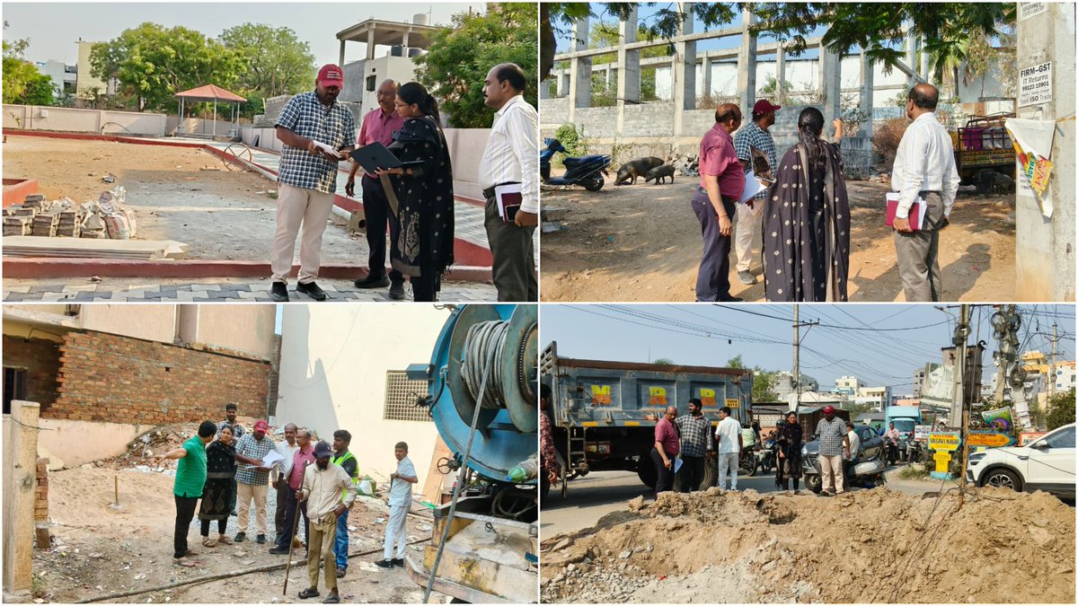 ZC_Uppal's tweet photo. The Zonal Commissioner, Uppal Zone, conducted an inspection of various ongoing developmental and maintenance works in the BodUppal Circle, accompanied by the EE, DEE, and other engineering staff.
#MMC #EngineeringWorks #Inspection 
@TelanganaCMO 
@MCMalkajgiri 
@PrlsecyMAUD https://t.co/OQgV3Fxl3w