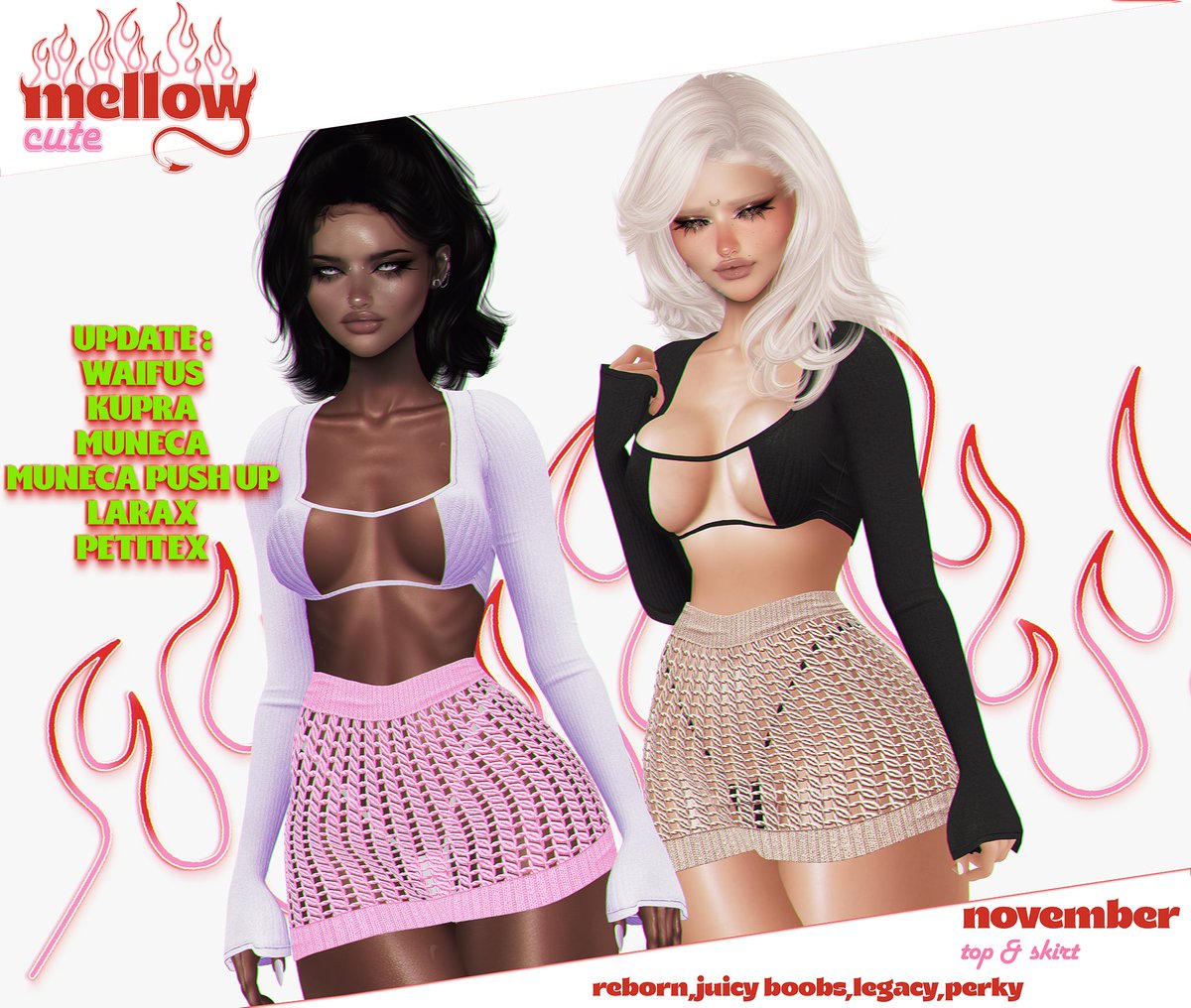 Babylonvoid's tweet photo. eBody REBORN event
available now https://t.co/NeX5njAduA
โก november top & skirt
โก fatpacks include extra colors
โก only fatpacks is mod
#SLFashion #SecondLifeFashion #SLStyle #VirtualFashion #SLDesigner #SLShopping #AvatarStyle #SLModel #SecondLifeStyle https://t.co/wrI347j5Sf