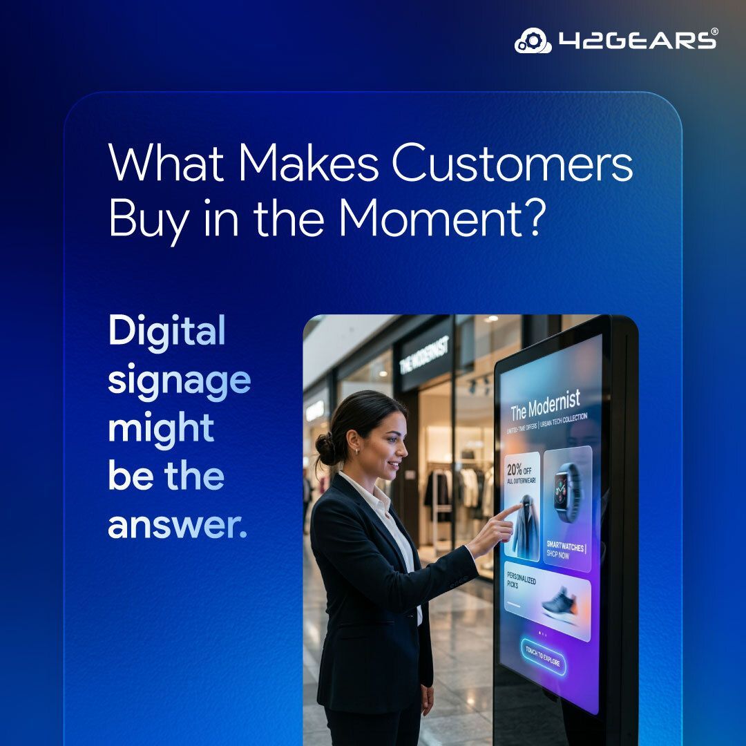 42gears's tweet image. What catches your eye in a store?
Not static posters—something dynamic.

That’s why businesses are turning to digital signage. It influences decisions in real time and drives sales.

Learn how 👇
42gears.com/blog/how-digit…

#RetailExperience #DigitalSignage #42Gears